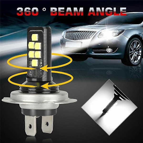 4X H7 LED-strålkastare för halvljus 60000LM 6000K 220W Kallt vitt - WELLNGS