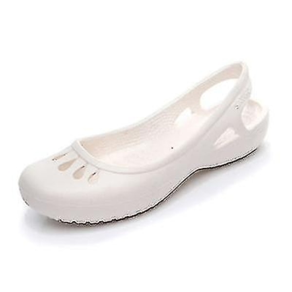 Dam Sandaler Tofflor Dam Clogs Jelly Sandaler Halkfria Vattentäta EVA Trädgårdsskor -ZHENV-WELLNGS White W7(37)