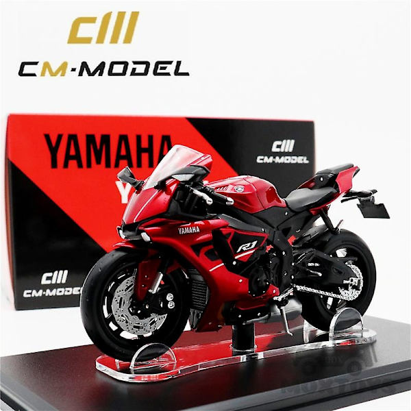 Cm-malli 1:18 2018/2019 Yamaha R1 Punainen Musta Diecast-moottoripyörä-WELLNGS Red
