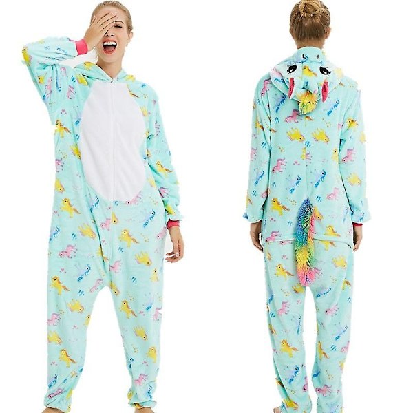 Unisex Flanell Dyre-Pyjamas En-Del Pyjamas Hetteplaggs Pyjamafest Rollelek Pyre-En-Del Pyjamas - WELLNGS S