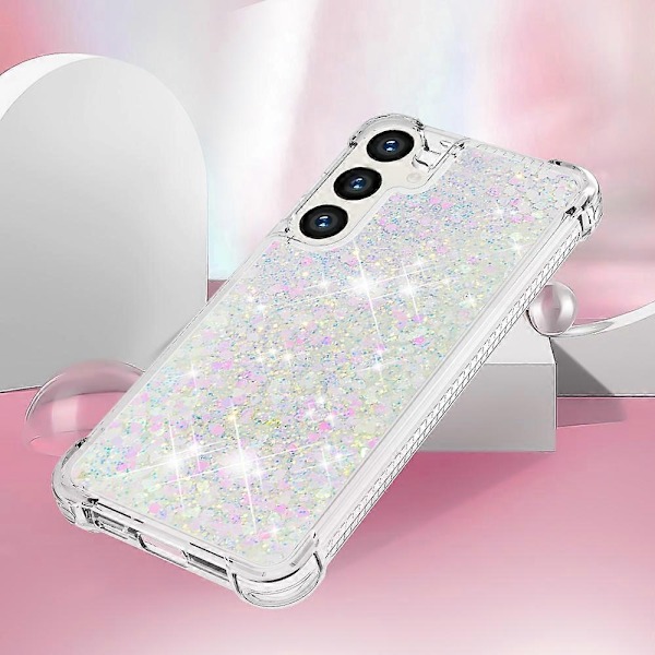 YB Quicksand Series-1 Yhteensopiva Samsung Galaxy S24+ -kotelon kanssa, nestemäiset kelluvat paljetit TPU-suojus - WELLNGS Laser Hearts