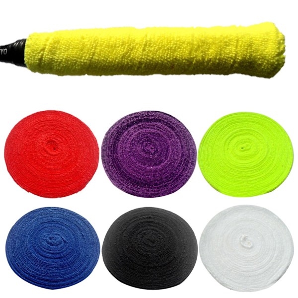 Racket Grip Tape Enfärgad Svettabsorberande Långvarig Badmintonracket Grip Band för Sport-WELLNGS Fluorescent Green