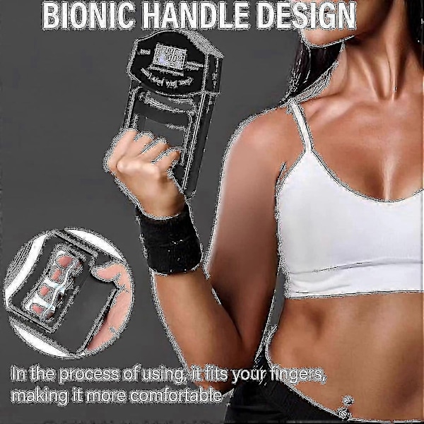 Caraele Gripstyrke Tester, 396 lbs / 180 kg Digital Håndholdt Dynamometer Grip Dynamometer USB LCD Skærm Håndholdt - WELLNGS