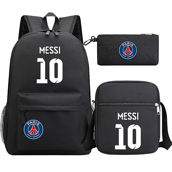 Messi Man -reppu - Koulureput teini-ikäisille tytöille, pojille - 3 kpl kannettavan tietokoneen rento Mochilas - Naisten, miesten reppu - WELLNGS 1