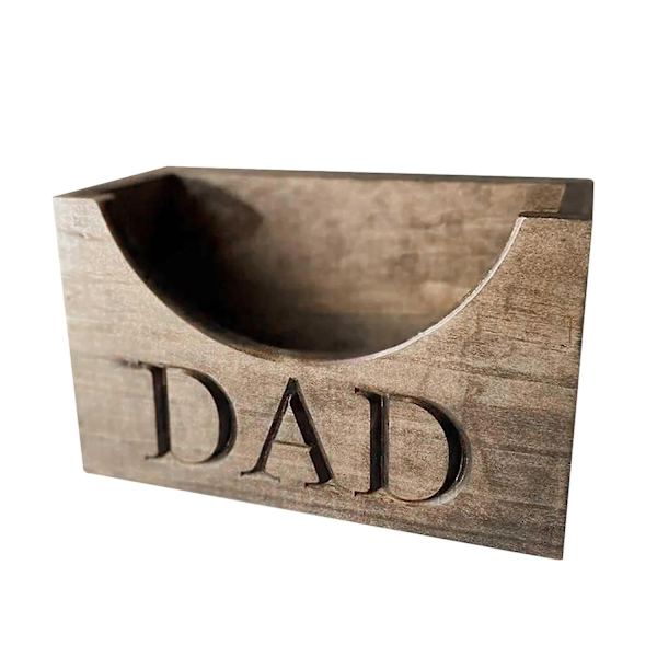 Pappa Tre Hatteholder i Tre Personlig Baseball Hat Oppbevaring Hylle Farsdag Gave-WELLNGS Brown