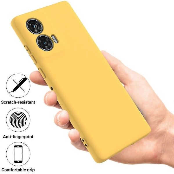 Flytande silikonfodral kompatibelt med Motorola Edge 50 Fusion-WELLNGS Yellow