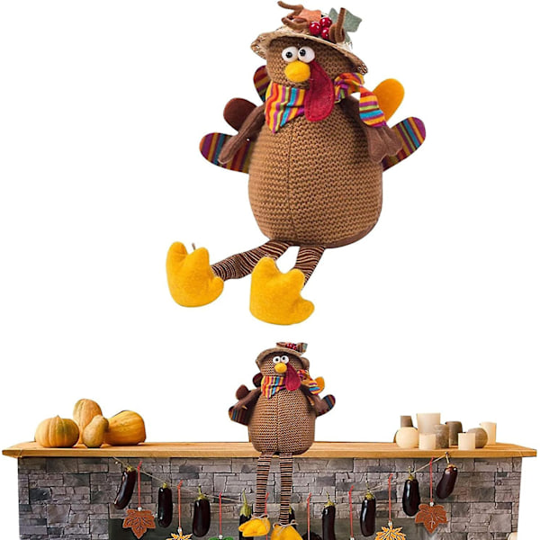 Thanksgiving kalkun dekorationer, bordplade fyldte kalkun dukker Thanksgiving hjem indretning - plys kalkun bamser til hjem dekorationer-WELLNGS