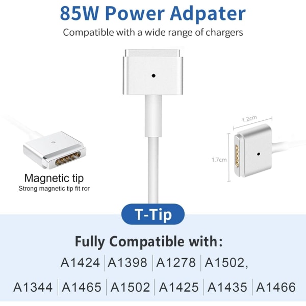85W Magsafe 2 lader for Apple Macbook Pro 13\" 15\" 17\"-WELLNGS