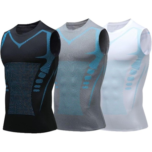 Ionic Shaping Vest, Version Ionic Shaping Sleeveless Shirt, 2024 Ny Shapewear Vest-WELLNGS 3 Colors Large