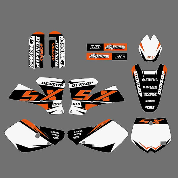 Moottoripyörä 1 sarja joukkueen taustagrafiikan tarrasetti Ktm Sx65 Sx 65 65sx 2002 2003 2004 2005 2006 2007 2008-WELLNGS 1565