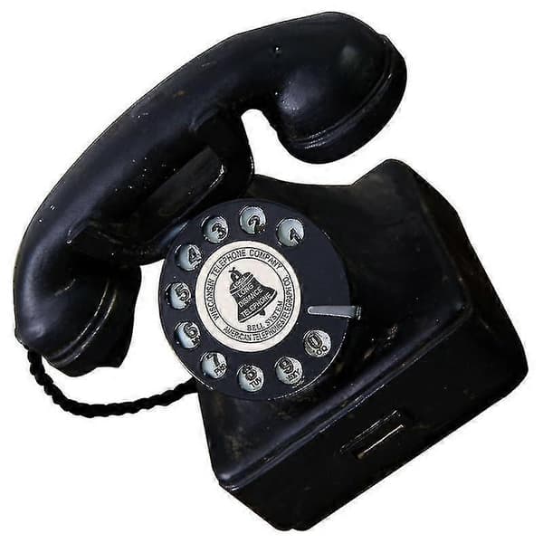 Sort Figur Retro Telefon Model Resin Art Deco-WELLNGS