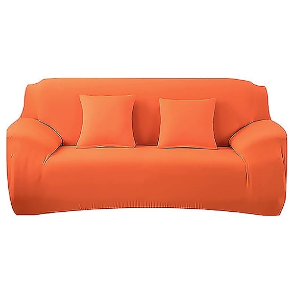 Sovanpäällinen Yksiväriinen Elastisen Kulmasohvan Päällinen Olohuoneeseen Tuolin Suoja 1/2/3/4 Paikkaa - WELLNGS Orange 4-seater 235-300cm