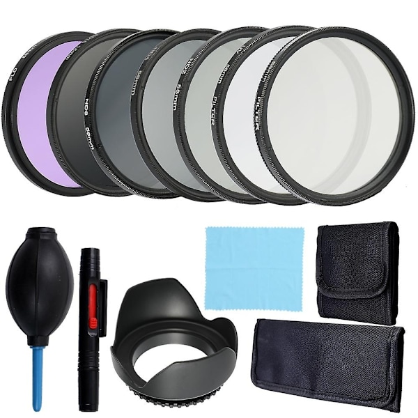 Professionellt Objektiv- och Filterpaket Komplett och Kompakt Kameratillbehörssats Fotografitillbehör - WELLNGS 77mm