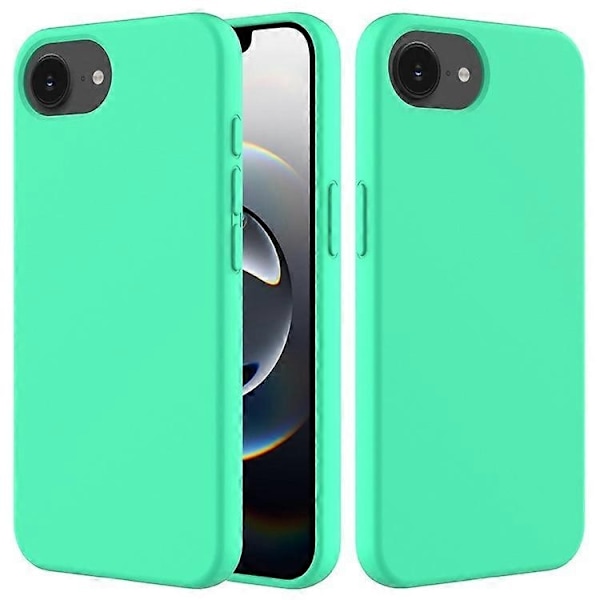 Kompatibelt skal för iPhone 16e, fallsäkert flytande silikon med mjukt foder, baksidesskydd - WELLNGS Green
