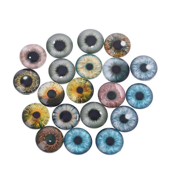 20 st Glasdockorögon Djur DIY Hantverk Ögonbollar Dinosaurieögon Tillbehör - WELLNGS 18mm