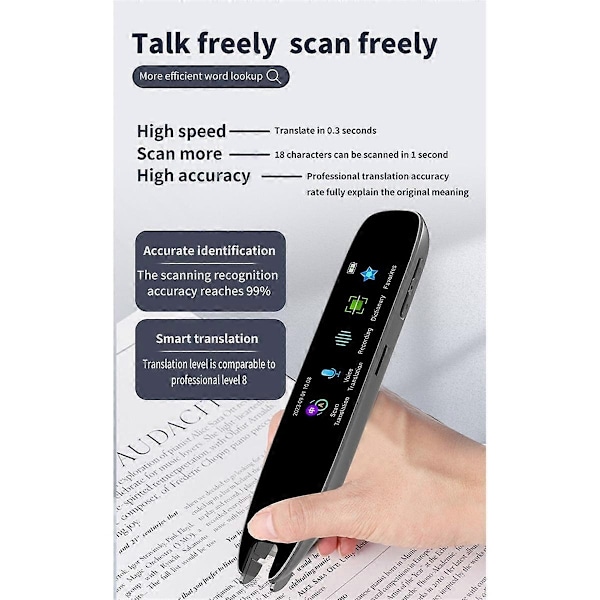 Scan Översättnings Penna Realtids Språköversättare Smart Offline Översättning 112 Språk Textskanning Vit-WELLNGS