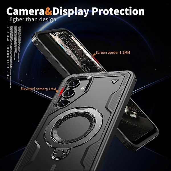 Til Samsung Galaxy A16 4G/5G mobiltelefon cover, kompatibel med MagSafe militær beskyttelse PC+TPU holder - WELLNGS Style C