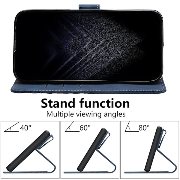 Samsung Galaxy A21S Telefonfodral, PU-Läder Flip Cover Skyddande Fodral Magnetisk Spänne Design Plånbok Kortplats Hållare Telefonfodral - WELLNGS Blue