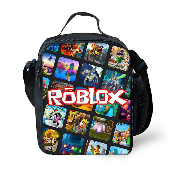 Roblox Print Insulated Lunch Box Bag for Kids Boys & Girls, Portable Reusable Lunch Box Perfect for Picnic School, Ideal for Hot Or Cold Snacks & Bent 0 C