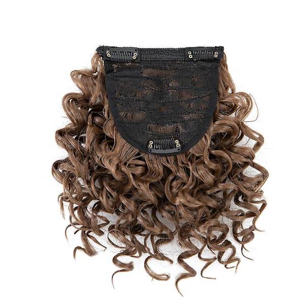 Afro Bangs 8 tum lockigt lugg Extensions Clip in Bangs-WELLNGS light brown