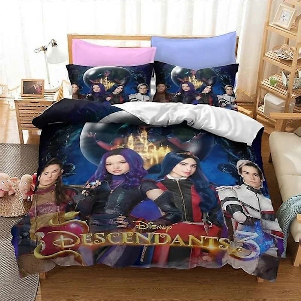 y1390 Sängkläder  Descendants Sängset, 3D-tryckt Sängklädesset, för Barn Vuxna Flickor Pojkar Sängkläder vvb1390-WELLNGS 135x200cm 53x78in