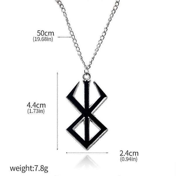 Berserk Anime Nyckelring Guts Svärd Smyckesset Nyckelkedja Nyckelringar Nyckelringar för Män Kvinnor Tillbehör Nyckelring Hänge-WELLNGS black  necklace