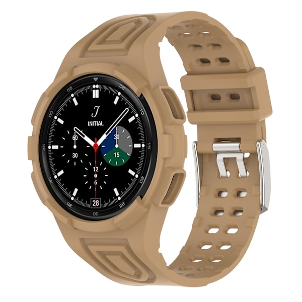 Til Samsung Galaxy Watch4 Classic 46mm Rem Justerbar Rem med Integreret Etui - WELLNGS Espresso Style E Samsung Galaxy Watch4