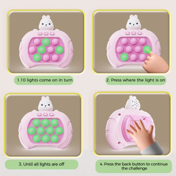 Taskupeli lapsille Push Bubble Game Machine valolla ja äänellä Kannettava Quick Press Bubble Game Lelu