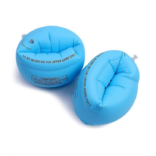 Simrings med Pump Uppblåsbara Armflytbojar Säkerhetssimningsvingar Vattenarmband för att lära sig simma Vattensporter Tillbehör-WELLNGS Blue