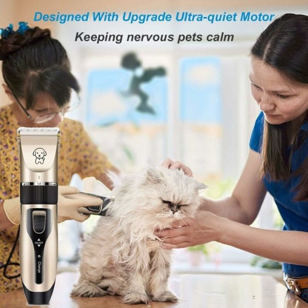 Hårklippare för husdjur, trådlös laddning elektrisk professionell hårklippare-WELLNGS