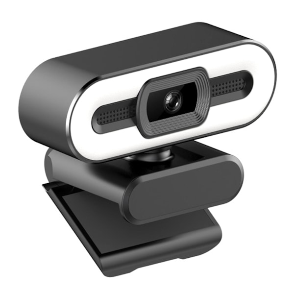 1080P HD -kamera sisäänrakennetulla rengasvalolla ja mikrofonilla, automaattitarkennuksella, USB-liitäntä, Plug-and-Play-verkkokamera PC:lle ja kannettavalle tietokoneelle - WELLNGS