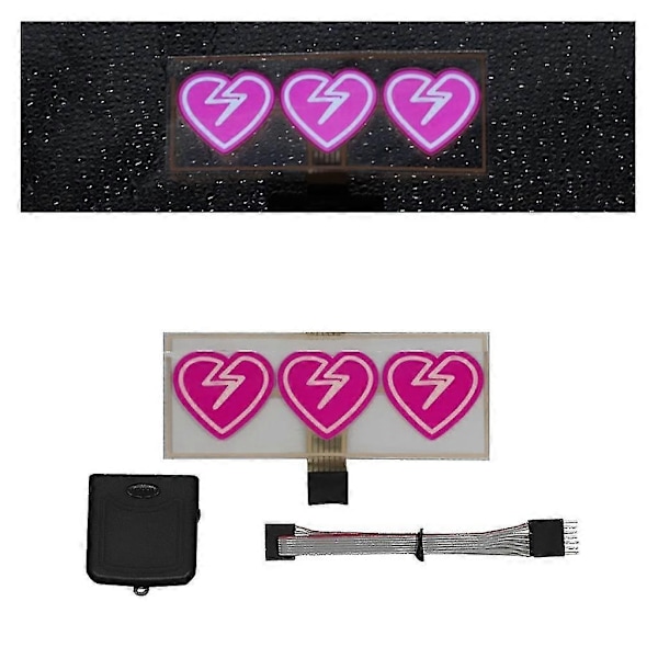 Lättapplicerad LED-sticker Trend LED Biltillbehör LED Vill Ha Bil Dekoration-WELLNGS Pink broken heart