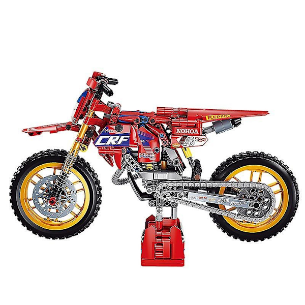 1:8 Teknisk High-Tech Motorsykkel Motocross Crf Modell Byggesteiner Off-road Bil Moto Moc Klosser Gaver Diy Leker Barn Gutter-WELLNGS 565PCS