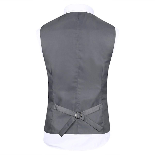 Allthemen Herrkostym för bröllop, fest, middag, 3-delat affärskostym, kavaj, väst, byxor, 9 färger - WELLNGS Dark Grey XL