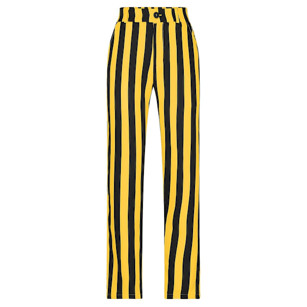 Herrbyxor med ränder, personliga fickor, knappar, kostymbyxor, leggings, casualbyxor - WELLNGS Gold S