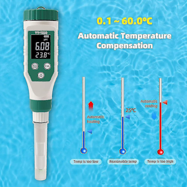 Mad pH-meter, højpræcisions pH-tester til mad med LCD-baggrundsbelysning og Atc, pH-meter til mad, frugt, kød, konservering, brygning -xx j.s-WELLNGS