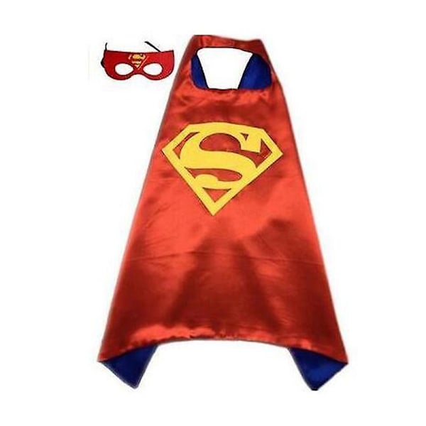 Børns drenge Dc Avengers superhelt Superman kappe kappe med øjenmaske cosplay kostume-WELLNGS Red Superman