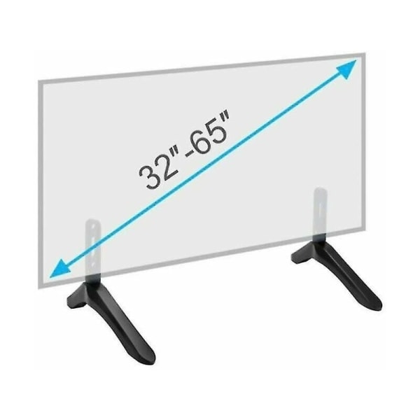 2 st universella TV-stativbasfästen för 32-65 tums Samsung Vizio Sony LCD TV, ej för Lg TV, svart TV-stativ bordsstativ-WELLNGS