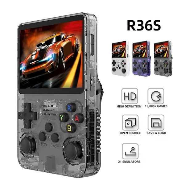 R36S Retro Handheld Videospelkonsol Linux System 3,5 Tums IPS-skärm Bärbar Fickvideospelare-WELLNGS