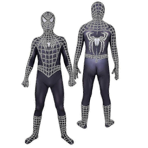 Halloween Mænds Sort Remy Spiderman Cosplay Kostume Venom Symbiote Remy Dragt Zentai Bodystocking Voksen-WELLNGS M Hood Detachable