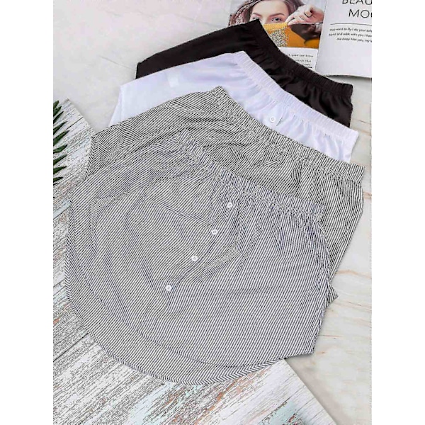 4 st Skjortförlängare för Kvinnor Justerbar Lager-på-lager Falsk Topp Nedre Kant Skjorta Halvlång Mini Kjol (flerfärgad, Xl)-WELLNGS White XL