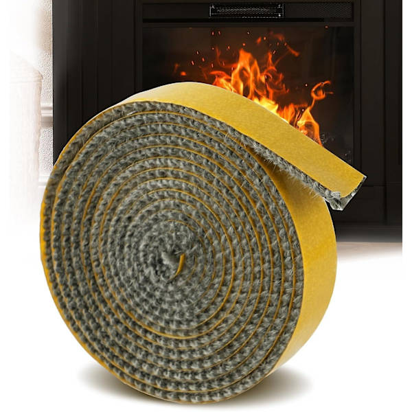 Kaminspispackning, pelletspispackning, självhäftande glasfiber lufttät rep för spis, eldstad, ugnsdörr, pannor, värmebeständig-WELLNGS 0 3mm x 10mm x 3m