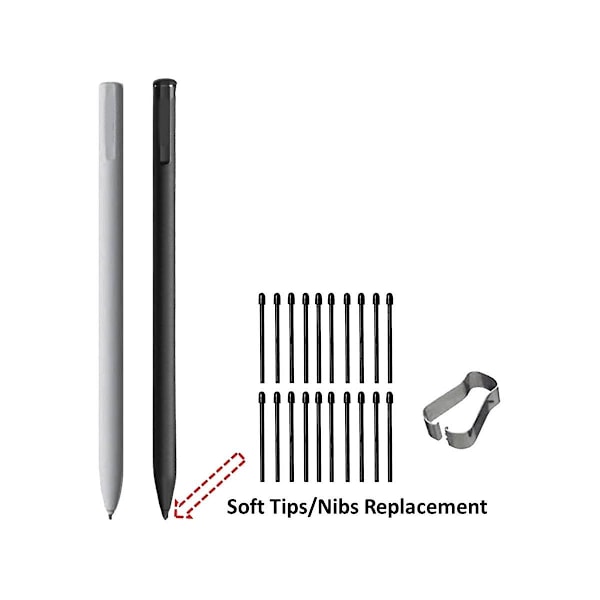 (20-pack) Markerpennspetsar/nibbar för Remarkable 2 Stylus Pen Ersättning Mjuka Nibbar/spetsar Svart-WELLNGS