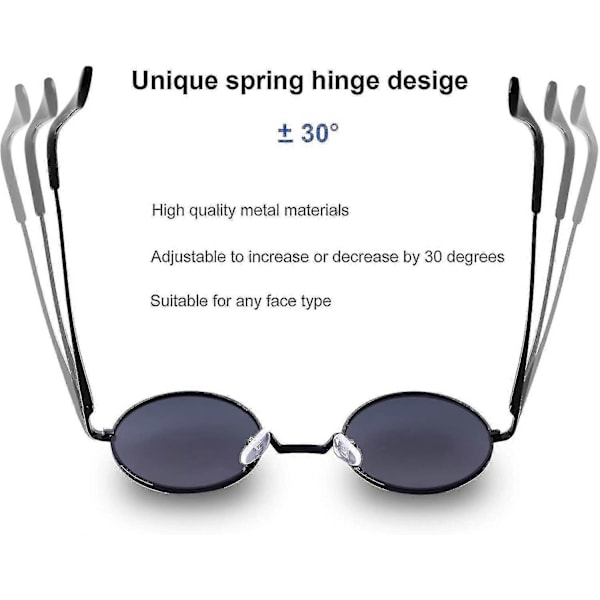 Retro Round John Lennon Polarisoivat Aurinkolasit Miehille ja Naisille Pyöreät Hippi Aurinkolasit - WELLNGS Blue Lens-silver Frame