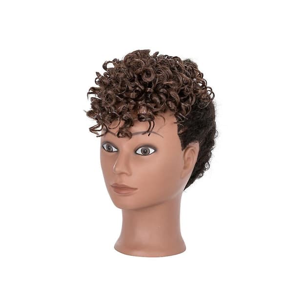 Afro Bangs 8 Tommer Krøllete Pannelugg Extensions Clip in Bangs-WELLNGS medium brown