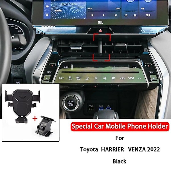 Mobiltelefonhållare för Toyota Land Cruiser Fj Avalon Reiz 4runner Harrier Venza - WELLNGS Black-04