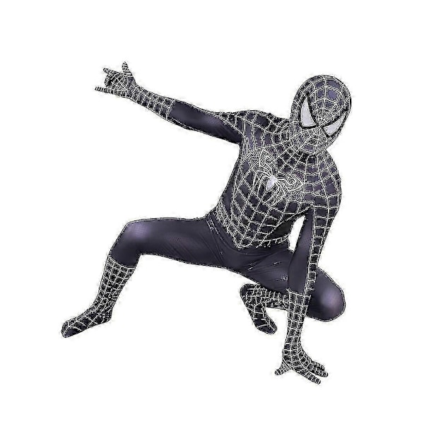 Halloween Mænds Sort Remy Spiderman Cosplay Kostume Venom Symbiote Remy Dragt Zentai Bodystocking Voksen-WELLNGS XXXL Hood Detachable