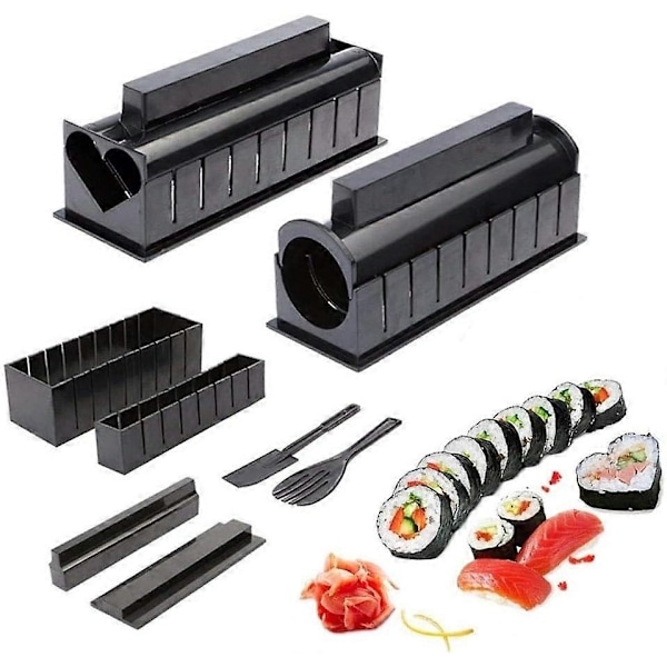 10-delad sushi-set, sushiform, sushirisrulleform, enkel DIY-köks-sushi-set - WELLNGS