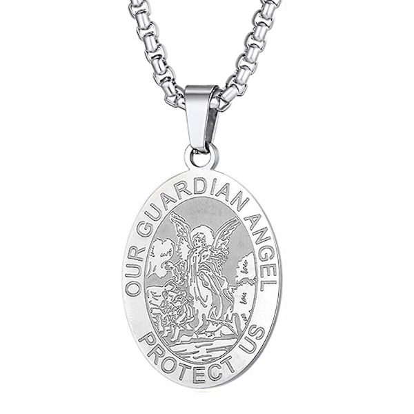 Pyhän Yrjänän riipuskaulakoru miehille ja naisille, soturi Pyhä Yrjänä ja lohikäärme Totem-riipus, kaulakoru, amuletti, koru - WELLNGS Saint Michael-S6