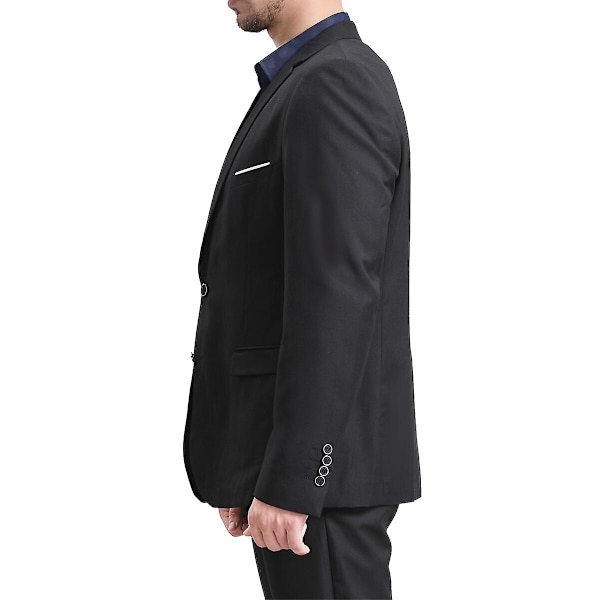 Allthemen Miesten Business Blazer Yksivärinen Slim Fit Takki-WELLNGS Black M